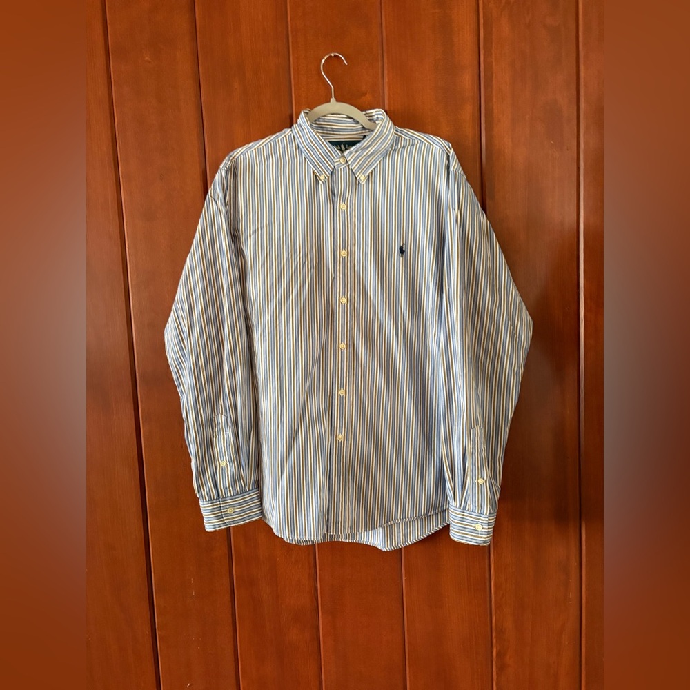Ralph Lauren button down long sleeve blue yellow XL
